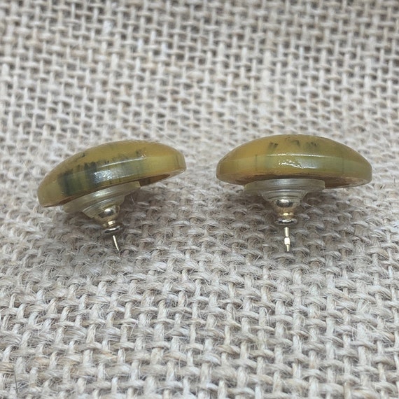 Vintage Bakelite Marble Earrings, Stud Earrings, … - image 2