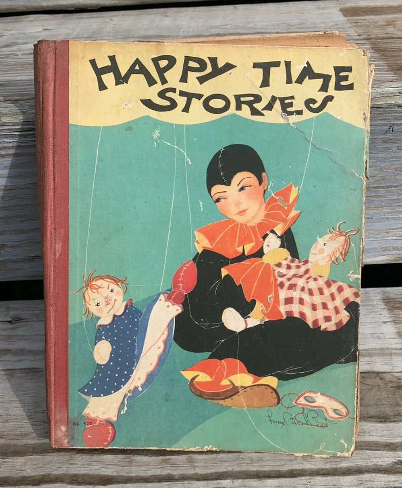 Happy Times Stories, Vintage Children's Books, 1930's Kids Book, Althea L. Clinton, Collectible Gifts, Birthday Gift for Mom, Vintage Gift image 1