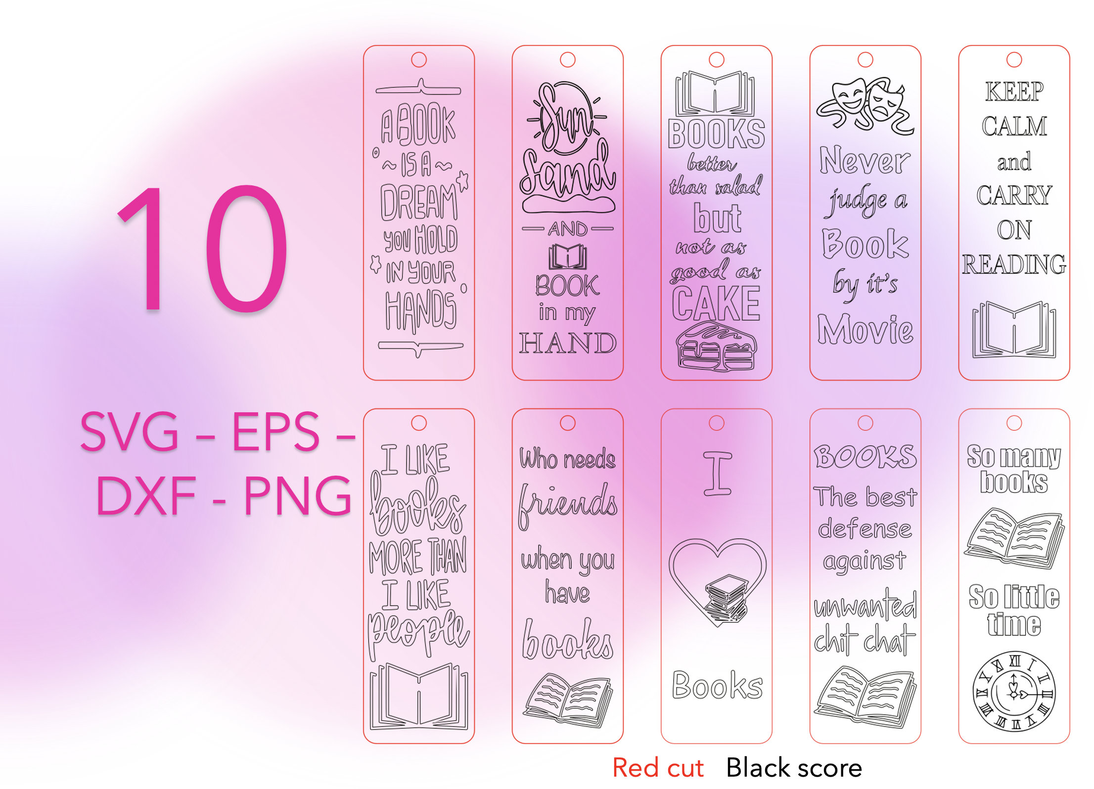 10 Bookmarks Bundle SVG Bookmark SVG Bookmark Laser File Etsy Australia