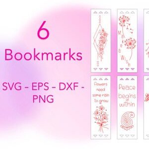 6 Bookmarks Bundle SVG, Bookmark SVG, Bookmark laser file, Bookmark Glowforge, Book quotes svg, Glowforge svg, Laser cut file