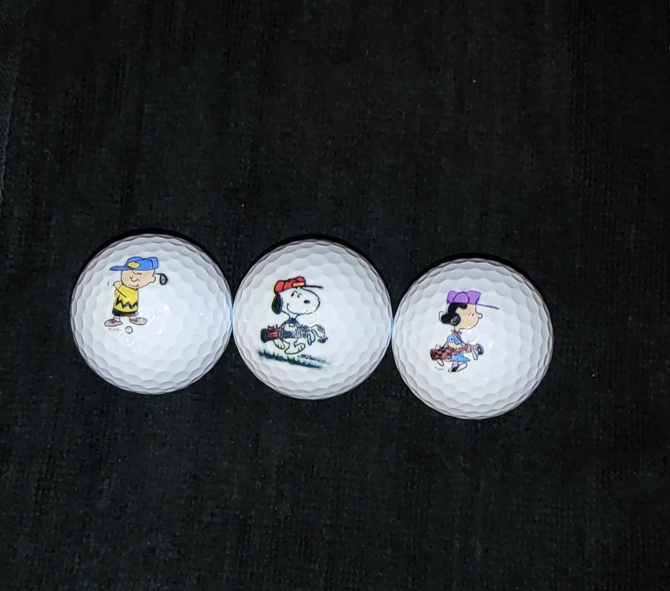 Snoopy Charlie Brown Lucy Golf Ball Set Etsy