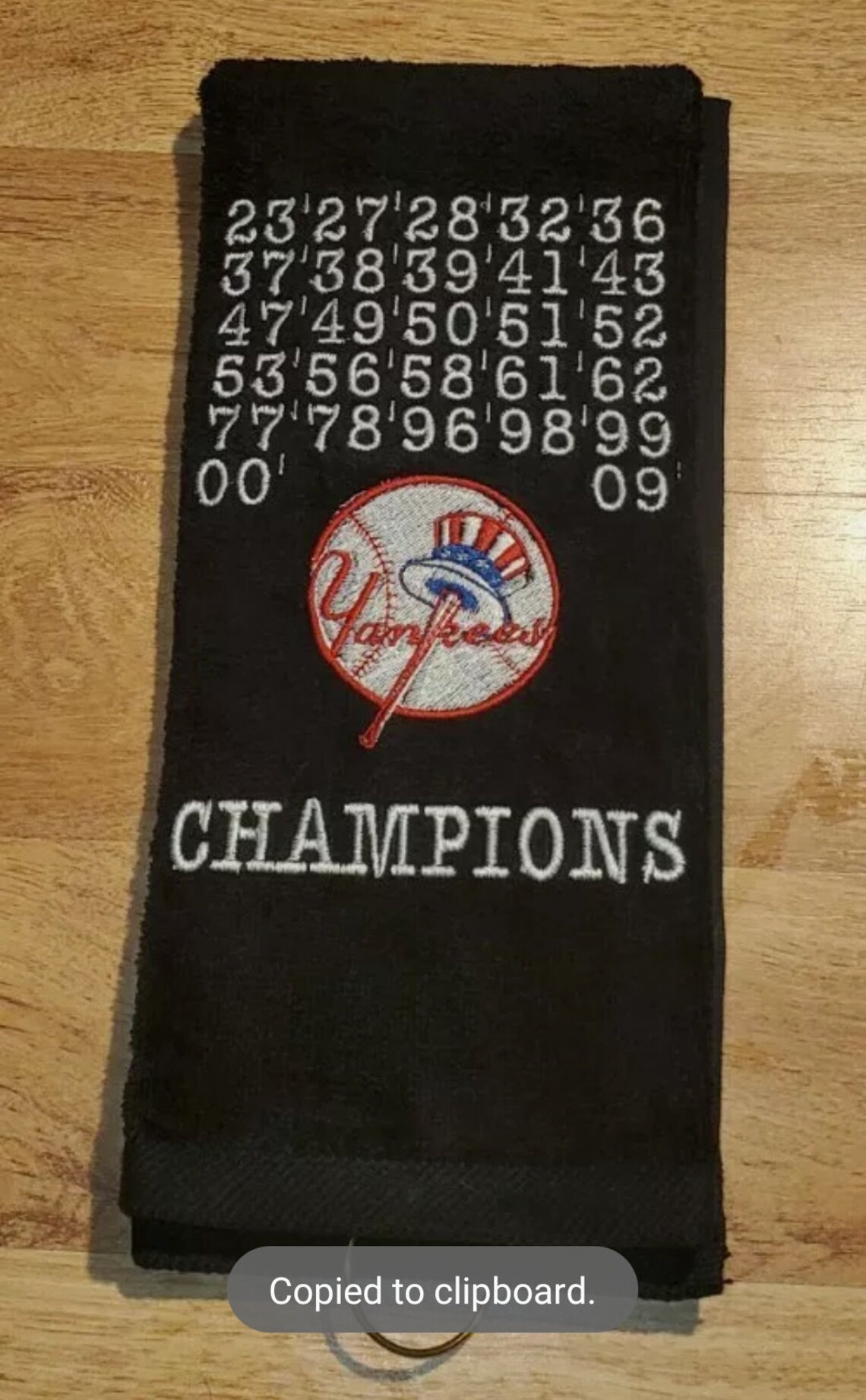 Yankees Embroidered Champion Years Trifolded Golf Towel 26x16 Etsy