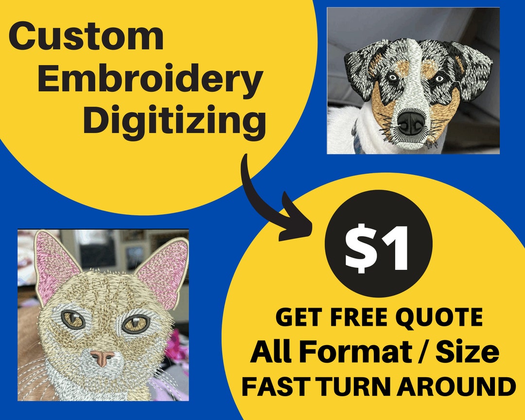 Digitized Embroidery Designs / Embroidery Digitizing Service / Custom