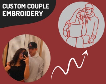 Custom Couple Embroidery / Custom Couple Embroidery Digitizing / Custom Couple Digitizing / Valentines Day Couple Embroidery Design