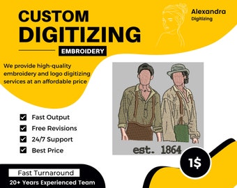 Custom Digitize  / Custom Embroidery Digitizing /  Embroidery Digitizing / Custom Embroidery