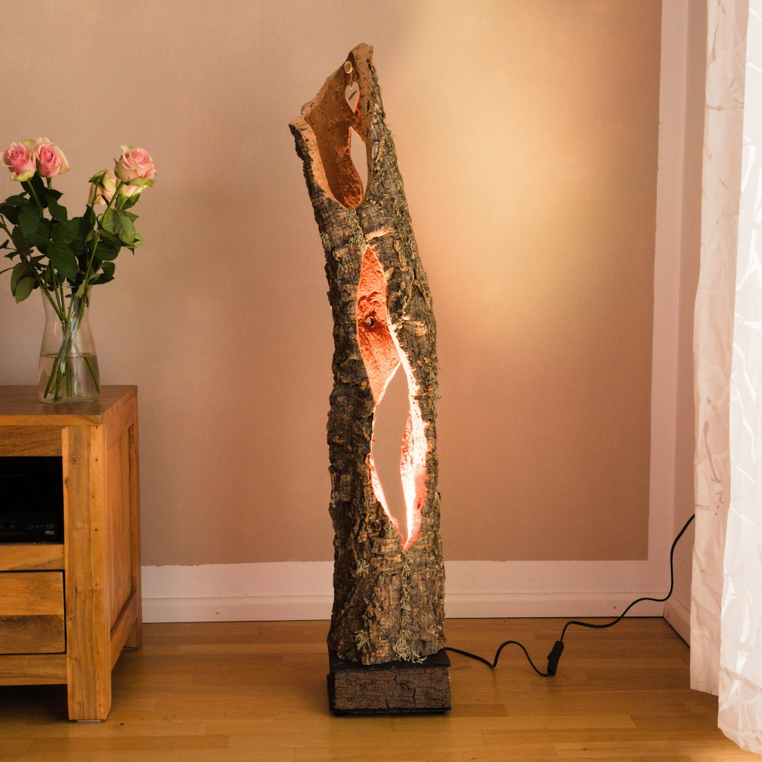 Verkorkst Premium Floor Lamp Made of Cork Bark Highquality Wooden