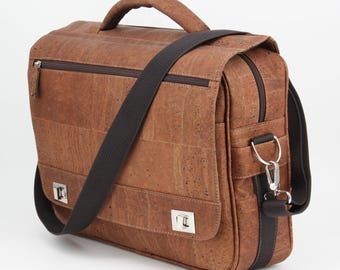 Kork Aktentasche für Männer und Frauen * 2 Farben * Vegan * Laptoptasche * Bürotasche * abwaschbar * antiseptisch * sehr leicht * handmade