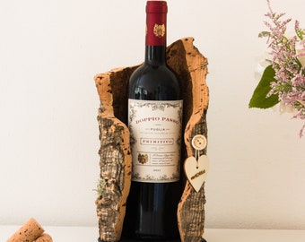 TOP gift idea * CORKed premium cork wine stand * Presentation of wine bottles * Unique * water-repellent, handmade, sustainable, vegan