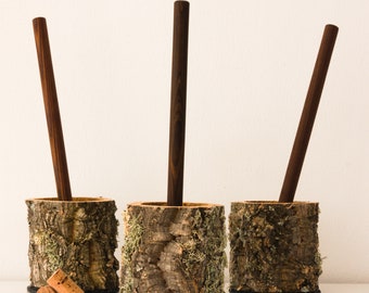 verKORKst Premium toilet brush holder made of cork bark * Vintage toilet brush holder * Toilet brush * Toilet brush as a bathroom accessory