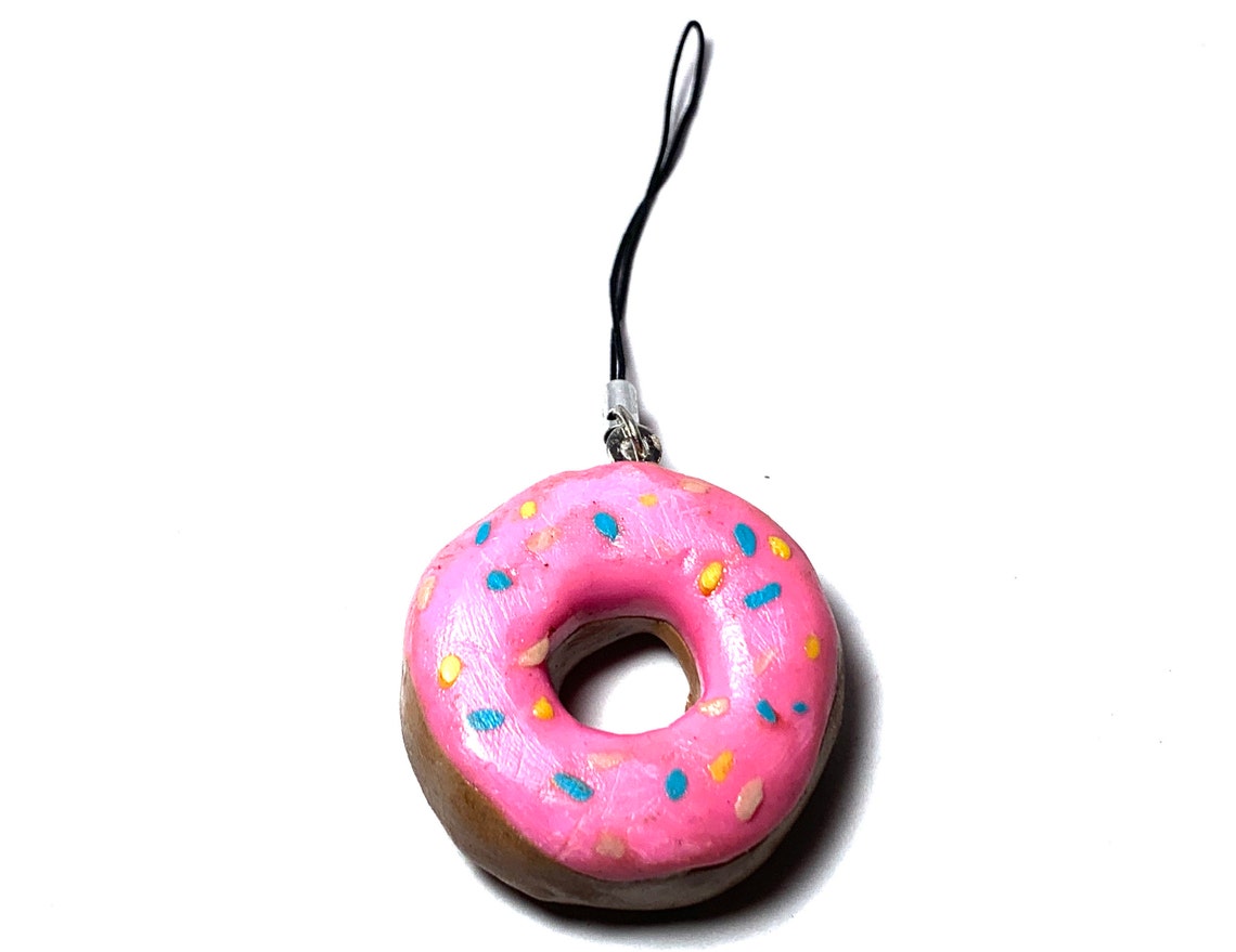 Donut Keychain Polymer Clay Keychain Keychain Etsy