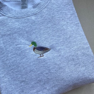 Duck Embroidered Sweatshirt, Jumper, British wildlife, Mallard duck, For Her, For Him, Crewneck, Cotton, Funny, Comfy, Present, Duck