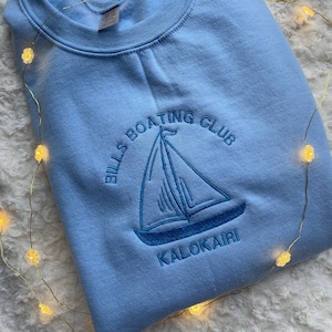 Bills Boating Club Embroidered Sweatshirt, Greece, Yacht, Boat, Gift for her, musical, comfy sweatshirt, crewneck, Cosy