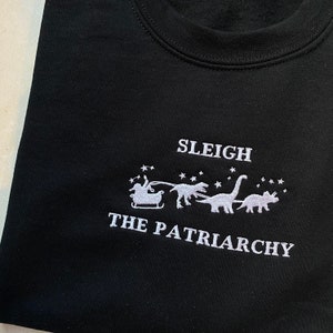 Suéter navideño "Patriarcado", feminismo, dinosaurio, sudadera, luces de hadas, unisex, feminista, personalizable