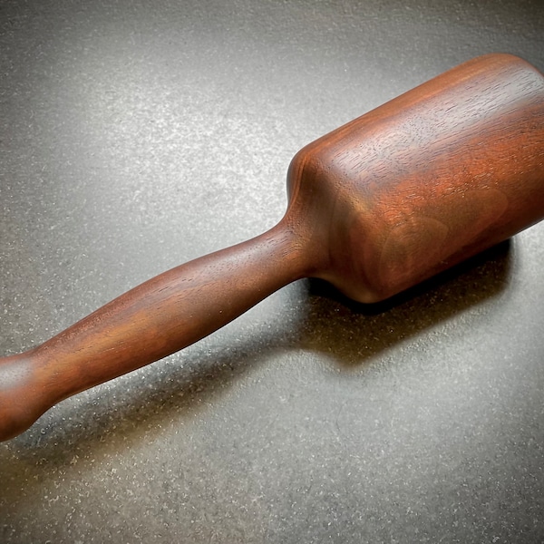 XL wood carving & clay mallet - turned from black walnut