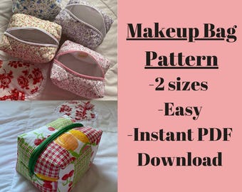 diy travel makeup bag Stephany Toiletry & Cosmetic Sewing Pattern Easy DIY Travel Bag -