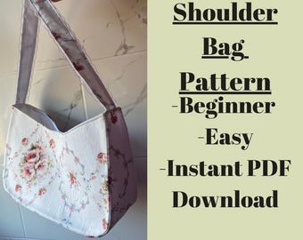 Shoulder Bag Sewing Pattern PDF Instant Download Everyday Bag Printable Beginner Pattern Baguette Bag