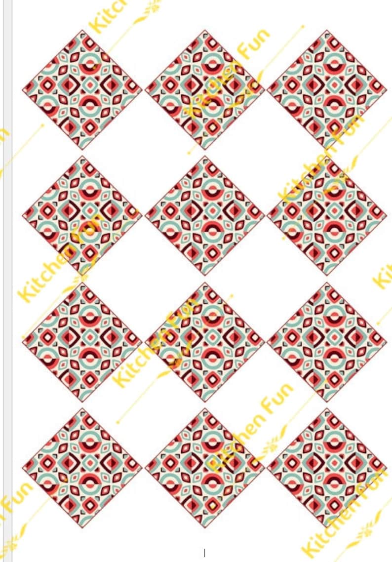 Yemeni Inspired Pattern Birthday Cake Topper Printable, Custom Name ...