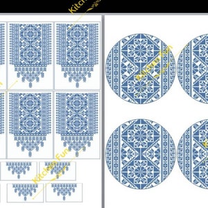 Blue palestinian stitches pattern