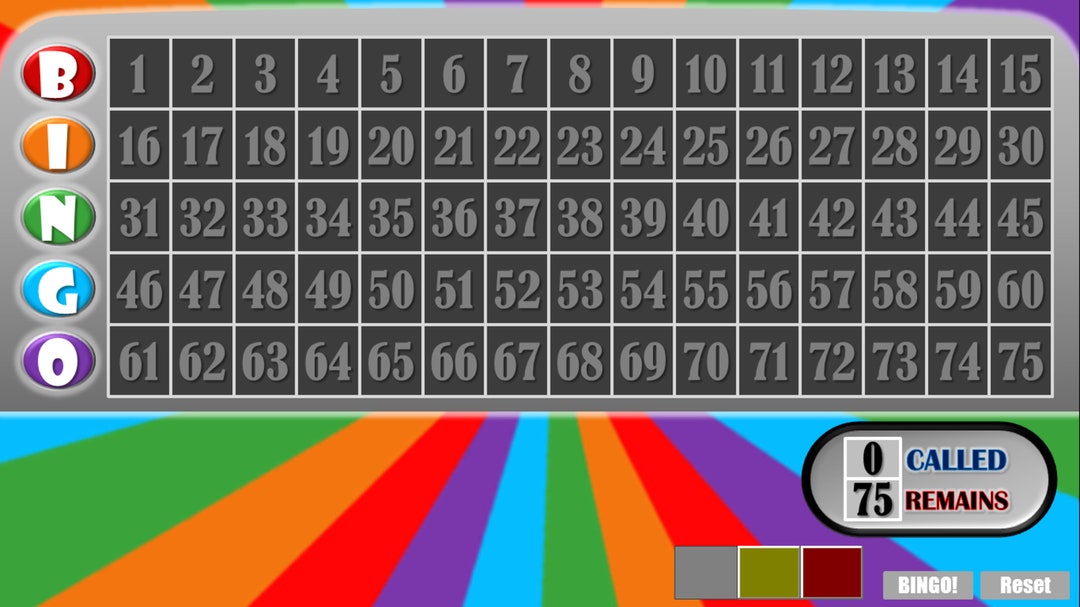 BINGO! 75 Caller Powerpoint Template - Etsy