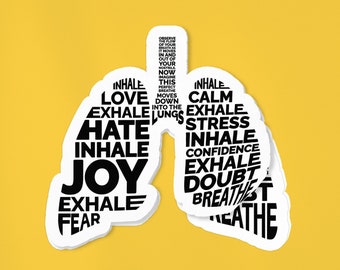 Inhale Exhale Lungs Stickers