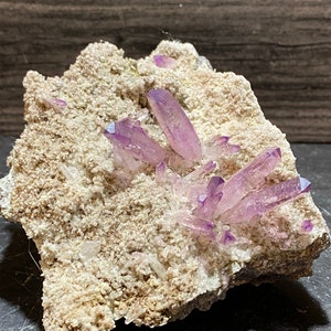 Beautiful Quartz Var Veracruz Amethyst Purple Crystal Cluster On Matrix Mineral Specimen