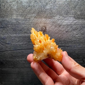 Beautiful Clusters Of Points Of DogTooth Feather Like Orange Yellow White Calcite Crystals Mineral Specimen
