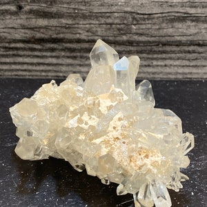 Beautiful Chlorite Included Shiny Quartz Cluster Crystals On Matrix