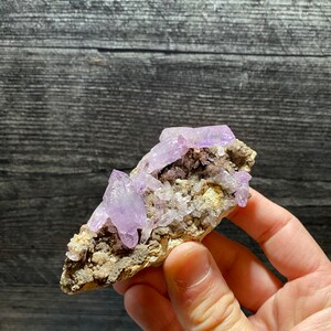 Beautiful Quartz Var Veracruz Amethyst Purple Crystal Cluster On Matrix Mineral Specimen