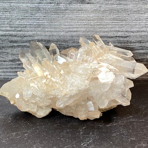 Beautiful Chlorite Included Shiny Quartz Cluster Crystals On Matrix