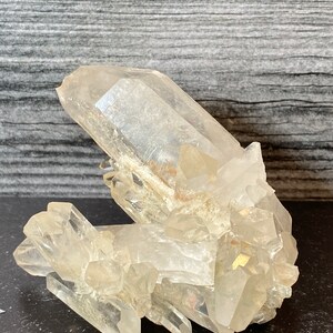 Beautiful Chlorite Included Shiny Quartz Cluster Crystals On Matrix
