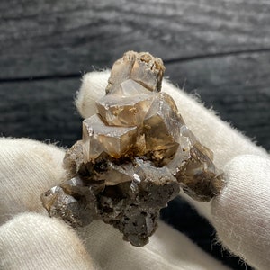 Rare Very Nice Columnar Hexagonal Calcite Shiny Crystal With Brown Aragonite & Pyrolusite Inclusions Etched Dissolution Mineral Specimen
