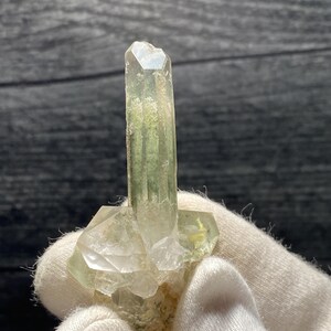 Beautiful Green Chlorite Included Shiny Quartz Cluster Crystals On Matrix Mineral Specimen