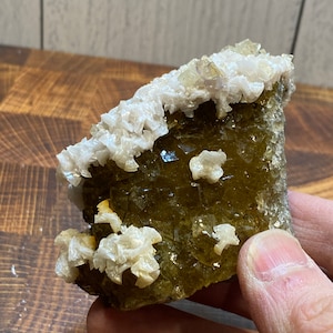 Beautiful Moscona Gold Yellow Cubic Fluorite Crystals With White Dolomite