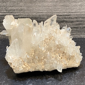 Beautiful Chlorite Included Shiny Quartz Cluster Crystals On Matrix