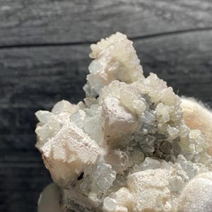 Anhui Quartz  Mineral Specimen With Calcite Yellow Crystals &  White Tofu Calcite Crystals On Matrix