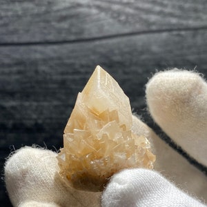 Yellow Orange Rhombic Calcite Crystal Clusters On Matrix Mineral Specimen From Hunan China