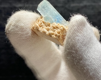 Aquamarine Crystal Cluster on Feldspar Matrix, Erongo Namibia