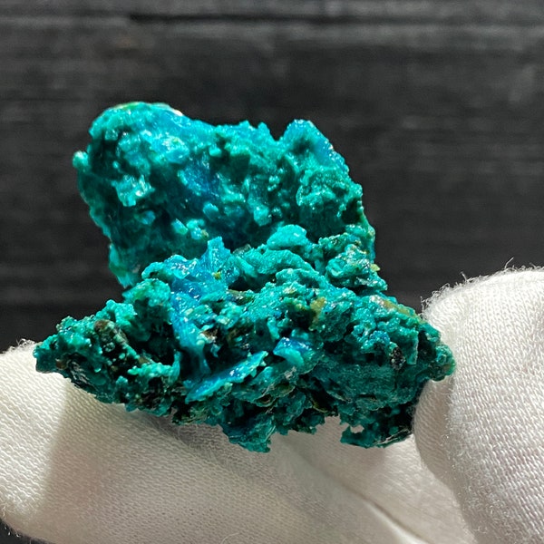Gem Silica Blue Silicate Chrysocolla Mineral Specimen On Matrix With Malachite Traces From Cunyamari Mine Peru