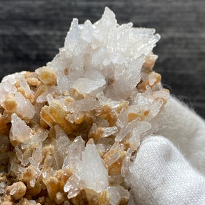 Anhui White Calcite Crystals Clusters On Matrix With Mineral Specimen On Matrix