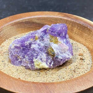 RARE Beautiful Shiny Gemmy Purple Lavender Coquimbite Crystals Mineral Amazing Contrast With Yellow Copiapite