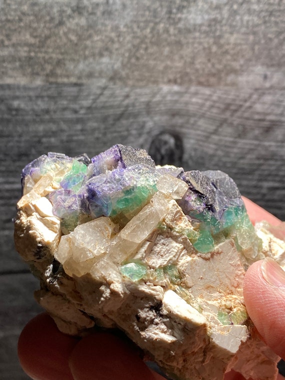 Very Nice Purple and Green Fluorite Crystals on Matrix From | Etsy