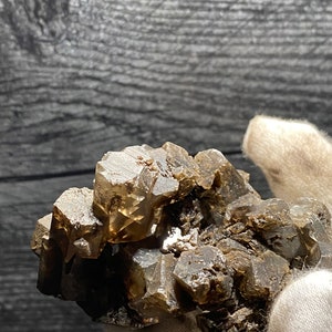 Rare Very Nice Columnar Hexagonal Calcite Shiny Crystal With Brown Aragonite & Pyrolusite Inclusions Etched Dissolution Mineral Specimen