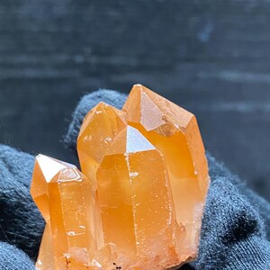Orange Tangerine Quartz Hematite Crystal Cluster From Curvelo Brazil Mineral Specimen