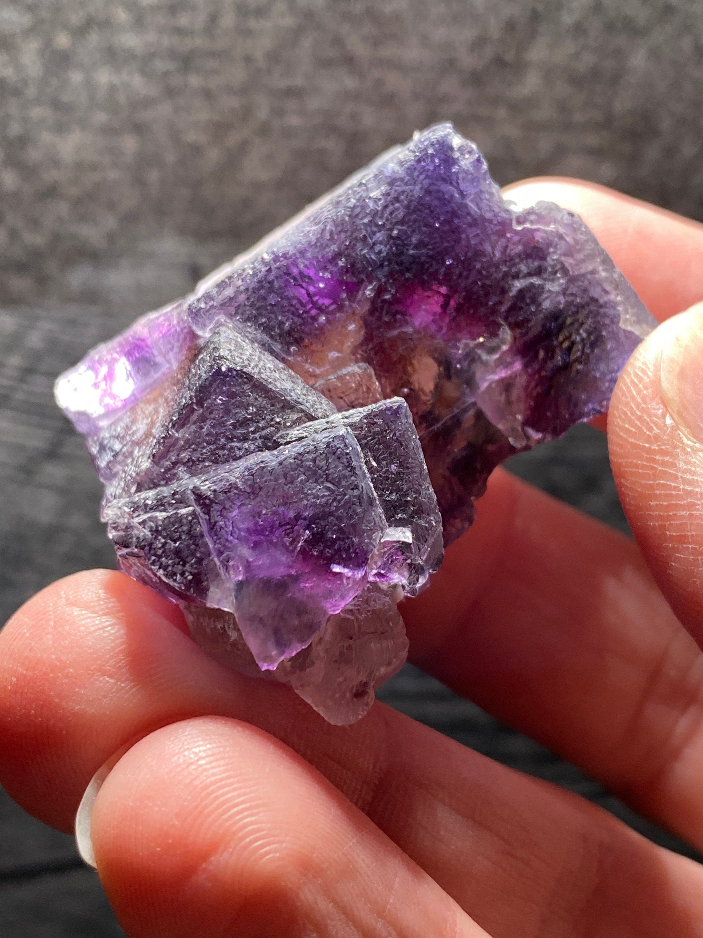 紫と黄色の美しい鉱物 結晶 【公式通販】