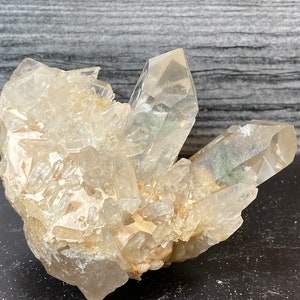 Beautiful Chlorite Included Shiny Quartz Cluster Crystals On Matrix