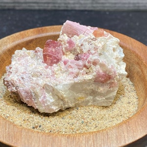 Amazing Pink Tourmaline Rubellite Crystal In Matrix With Quartz & Lepidolite Mineral Specimen