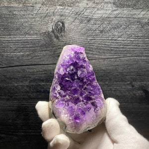 High Quality Deep Rich Purple Quartz Var Amethyst Geode Crystal Clusters On Matrix With Vug Mineral Specimen