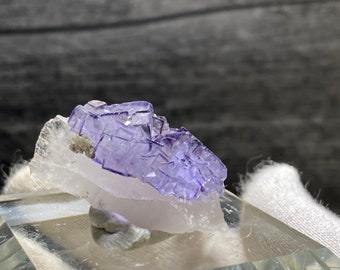 Thumbnail YGX YaoGangXian Purple Fluorite With Purple Edges Inclusions Crystals Mineral Specimen On Matrix