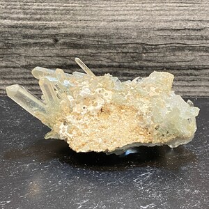 Beautiful Chlorite Included Shiny Quartz Cluster Crystals On Matrix