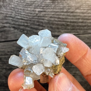 Columnar Calcite Crystal Clusters On Matrix | Hexagonal Clear Calcite Mineral Specimen From Fujian